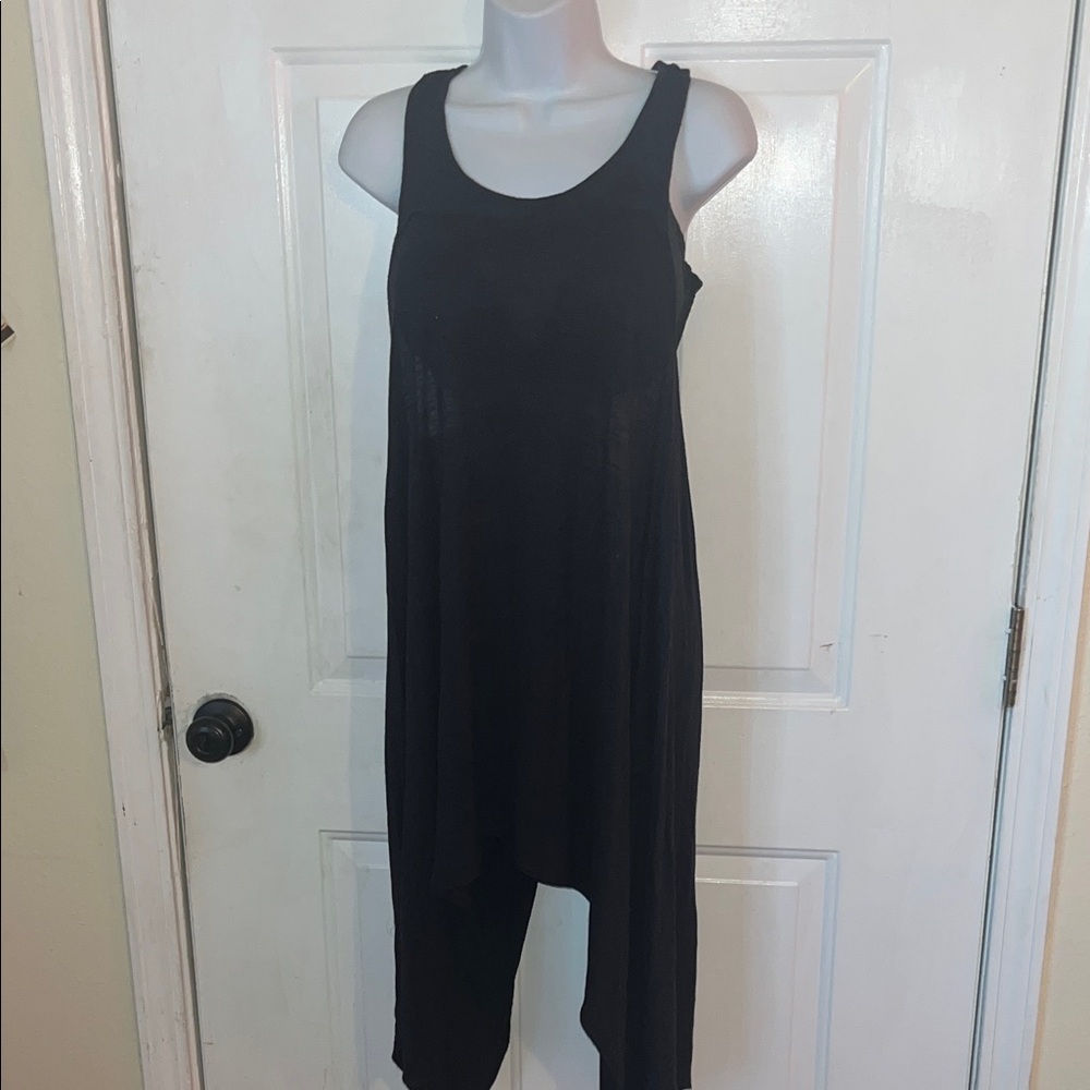 Black Sleeveless Asymmetrical Coverup